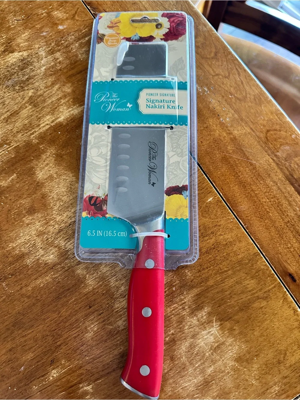 The Pioneer Woman Red Nakiri Kitchen Knife - Signature Series